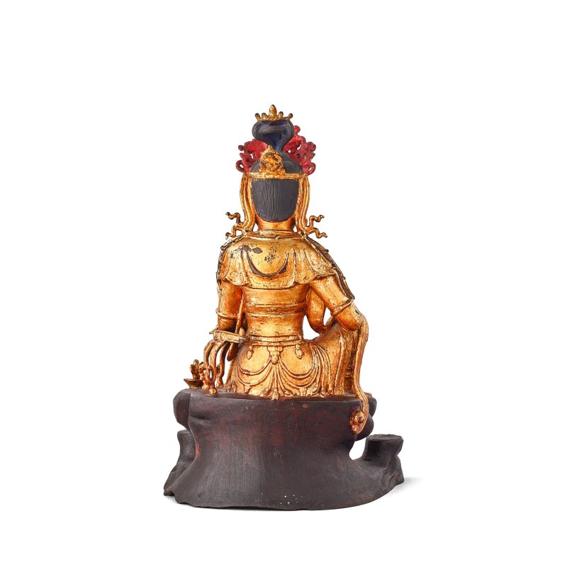 十七世紀 漆金銅觀音菩薩坐像 | A LARGE LACQUER-GILT BRONZE FIGURE OF GUANYIN - 图3