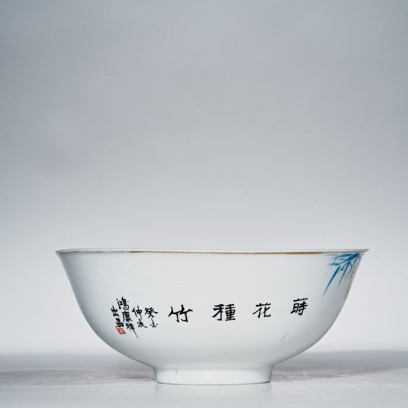 民国 粉彩花卉纹大碗 - 图3