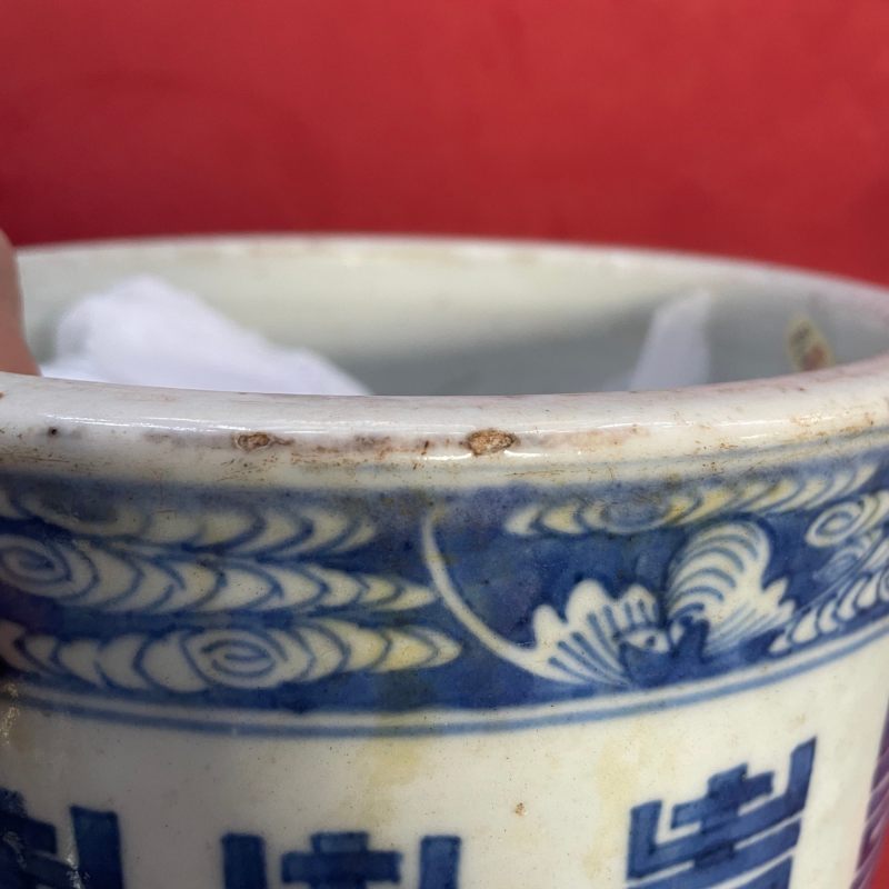 清嘉庆 青花寿字纹筒式炉 - 图18