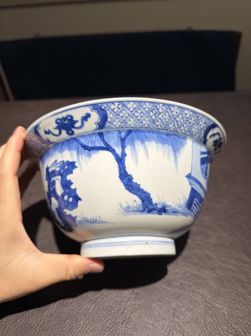 清康熙 青花人物图大碗 - 图6