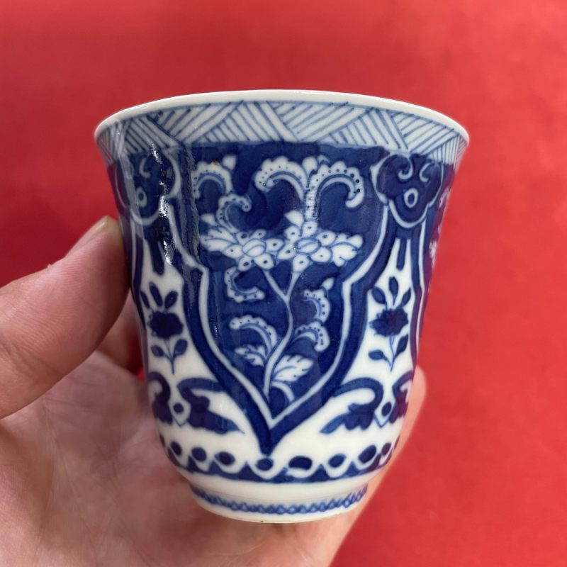清康熙 青花折枝花卉纹杯 - 图10