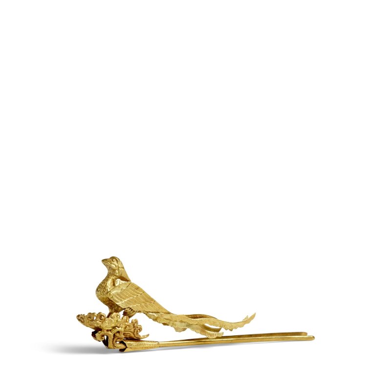 遼 銀鎏金鳳釵 | A GILT-SILVER REPOUSSÉ 'PHOENIX' HAIRPIN - 图4