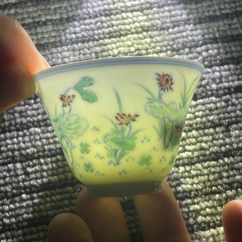 清康熙 斗彩荷塘清趣纹杯 - 图14