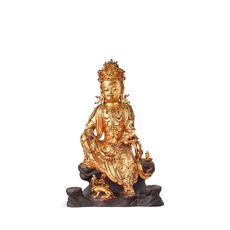 十七世紀 漆金銅觀音菩薩坐像 | A LARGE LACQUER-GILT BRONZE FIGURE OF GUANYIN - 图5