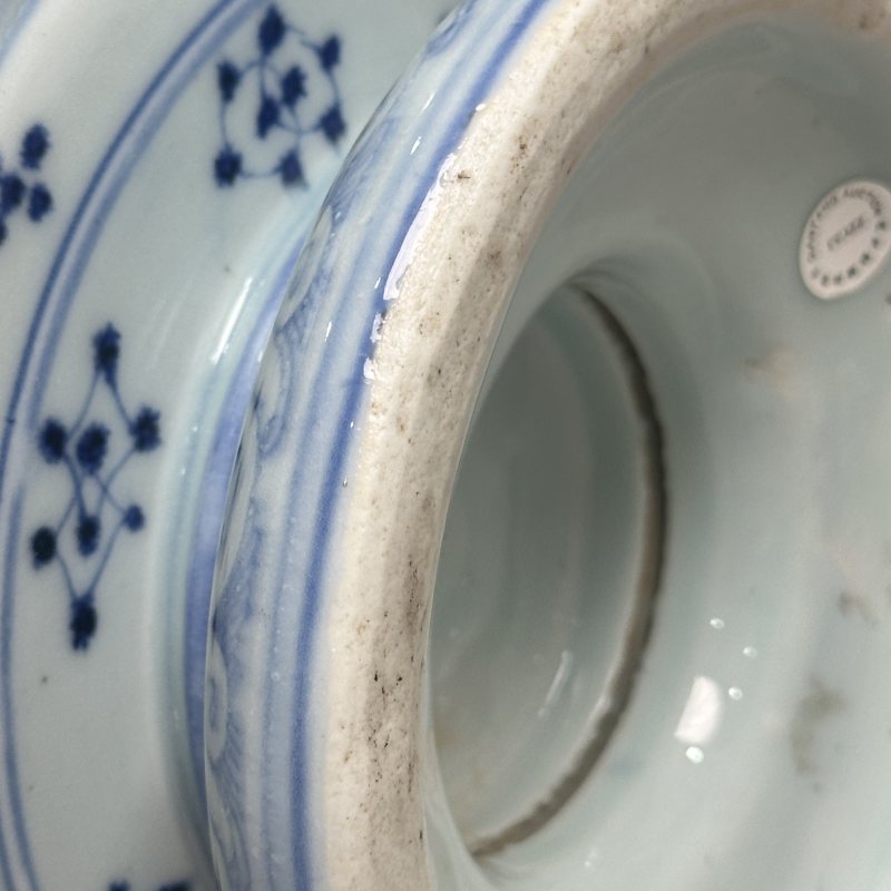 清雍正 青花花鸟供盘 - 图6