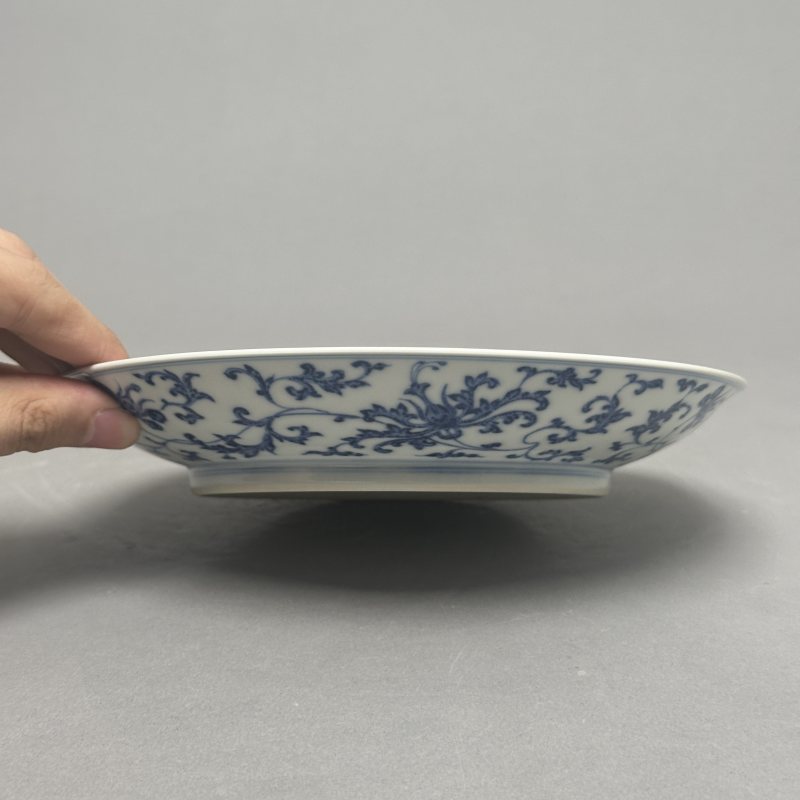 清雍正 青花缠枝宝相花纹盘 - 图3