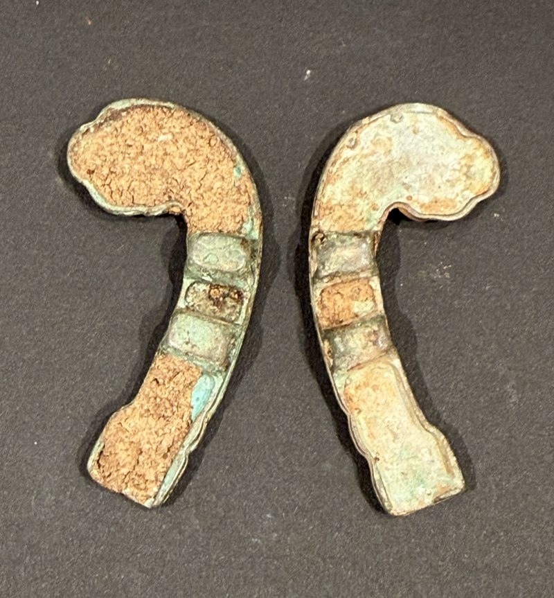 銅質夔龍紋馬鑣一組二對 - 图7