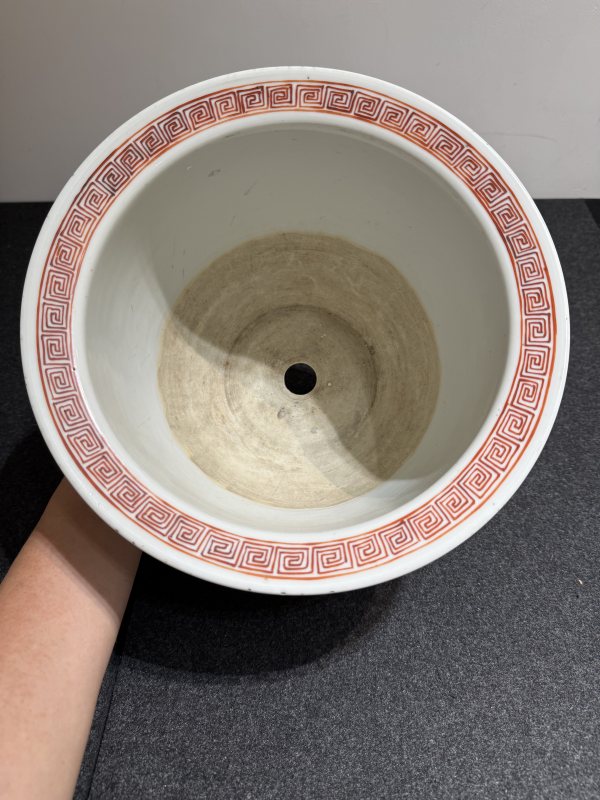 清 大雅齋風格粉彩花鳥紋花盆 - 图9