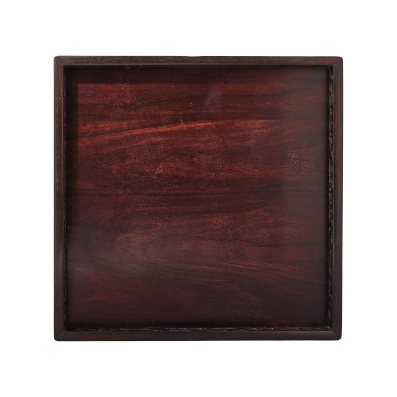 十九世紀 紫檀透雕螭龍紋方托盤 | A ZITAN SQUARE TRAY WITH OPENWORK 'CHILONG' SIDES - 图4