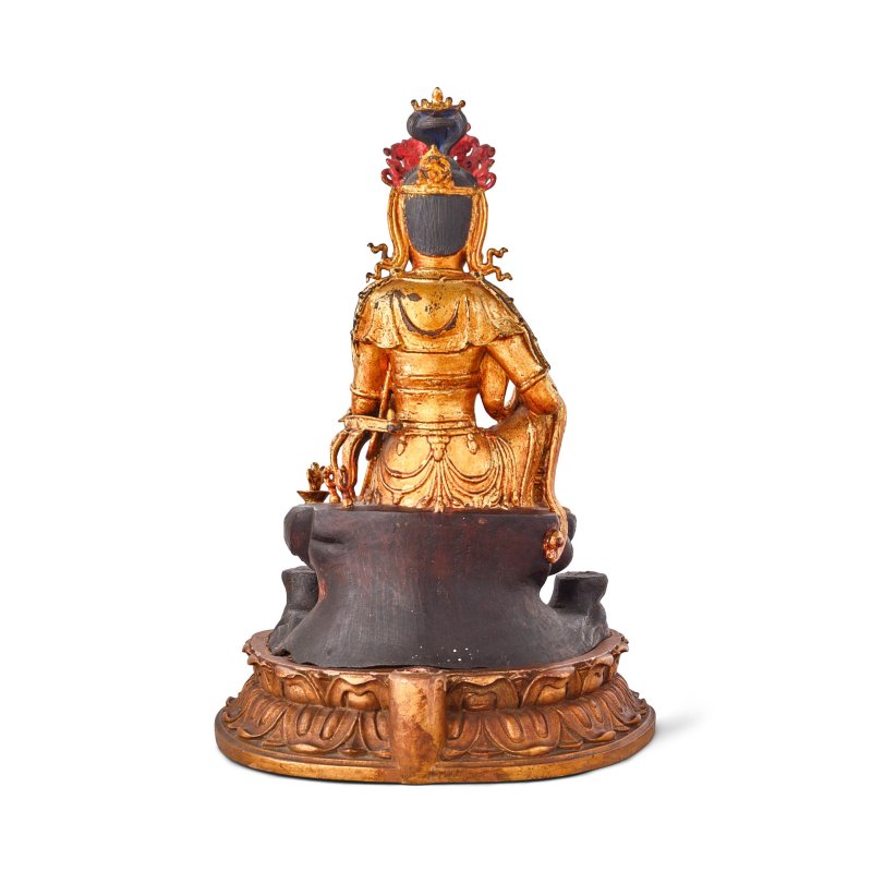 十七世紀 漆金銅觀音菩薩坐像 | A LARGE LACQUER-GILT BRONZE FIGURE OF GUANYIN - 图6