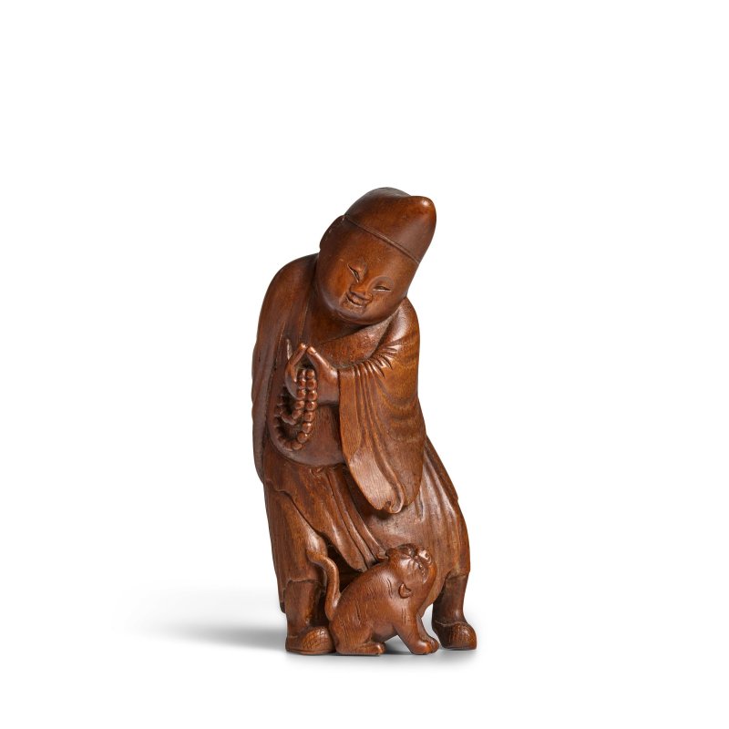 十七世紀 竹根雕濟公像 | A BAMBOO ROOT CARVING OF JIGONG - 图1