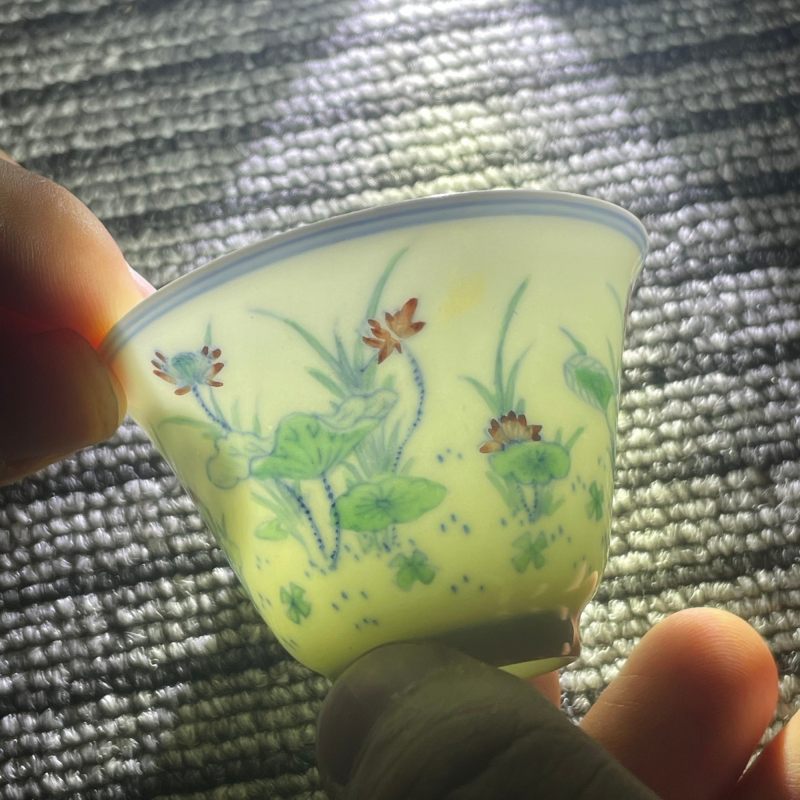 清康熙 斗彩荷塘清趣纹杯 - 图16