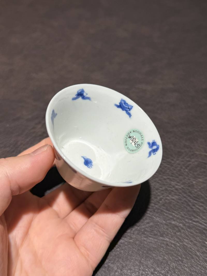 清康熙 青花三娘教子图杯 - 图6