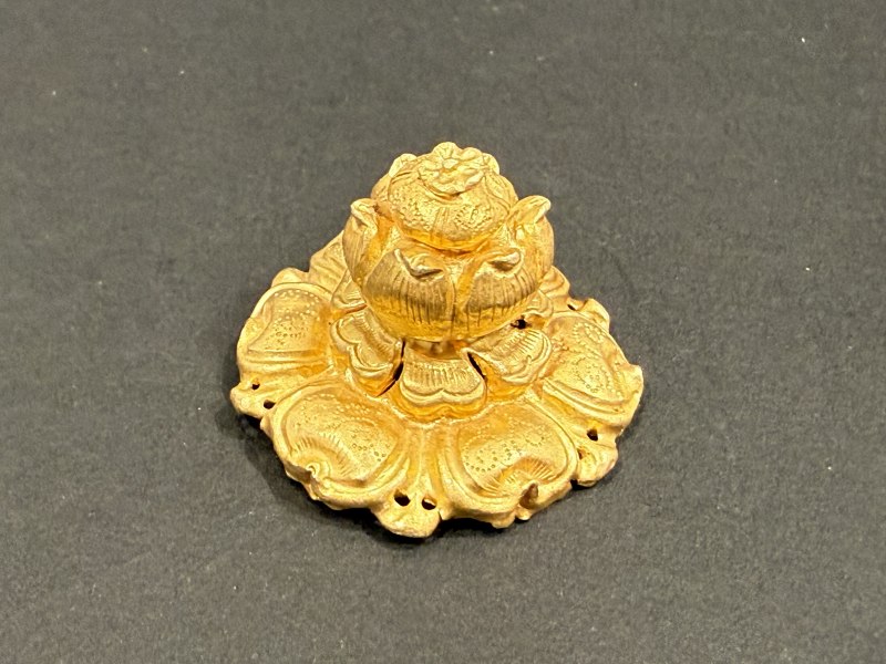 金質帽頂、珠子一對、配飾一組四件 - 图5