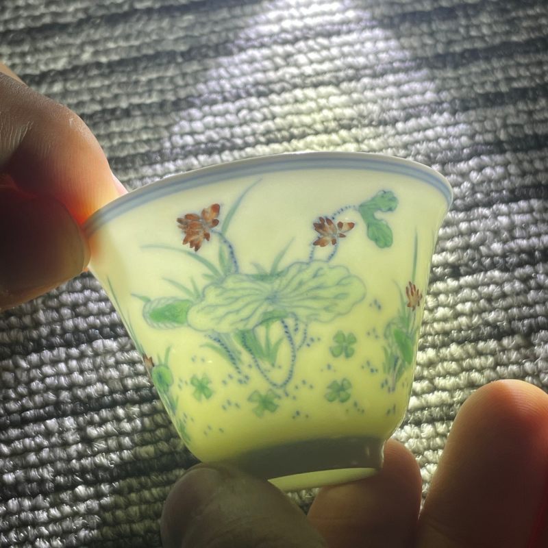 清康熙 斗彩荷塘清趣纹杯 - 图17