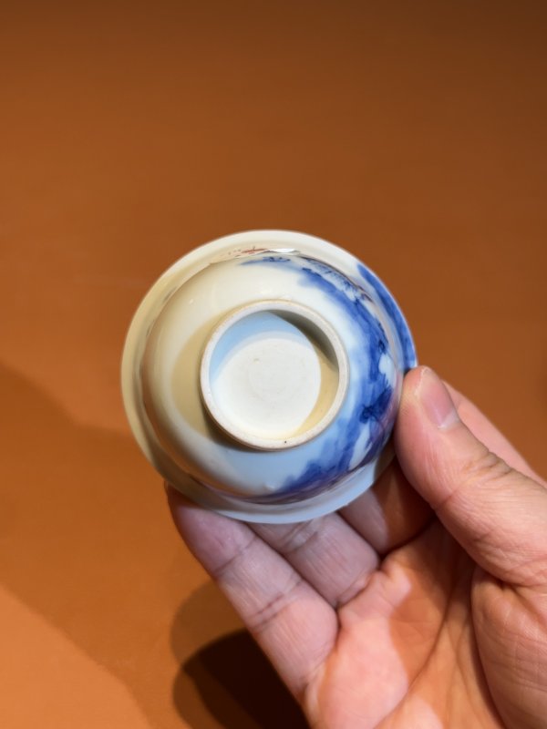 晚清 清晚期 青花“苏武牧羊”图杯 - 图7