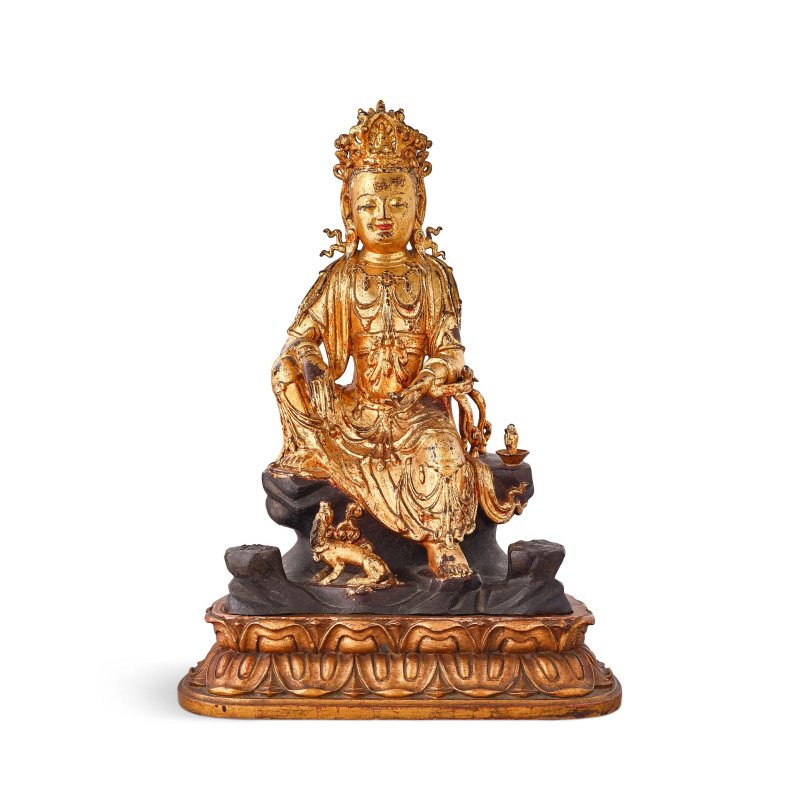 十七世紀 漆金銅觀音菩薩坐像 | A LARGE LACQUER-GILT BRONZE FIGURE OF GUANYIN - 图8