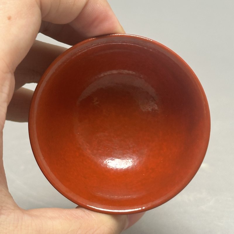 清乾隆 仿 大漆菊瓣纹杯 - 图3