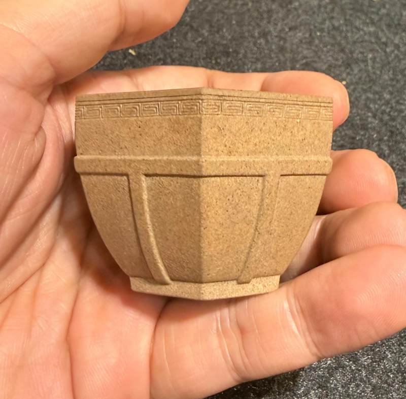 清晚期 紫砂六角酒杯帶座 - 图5