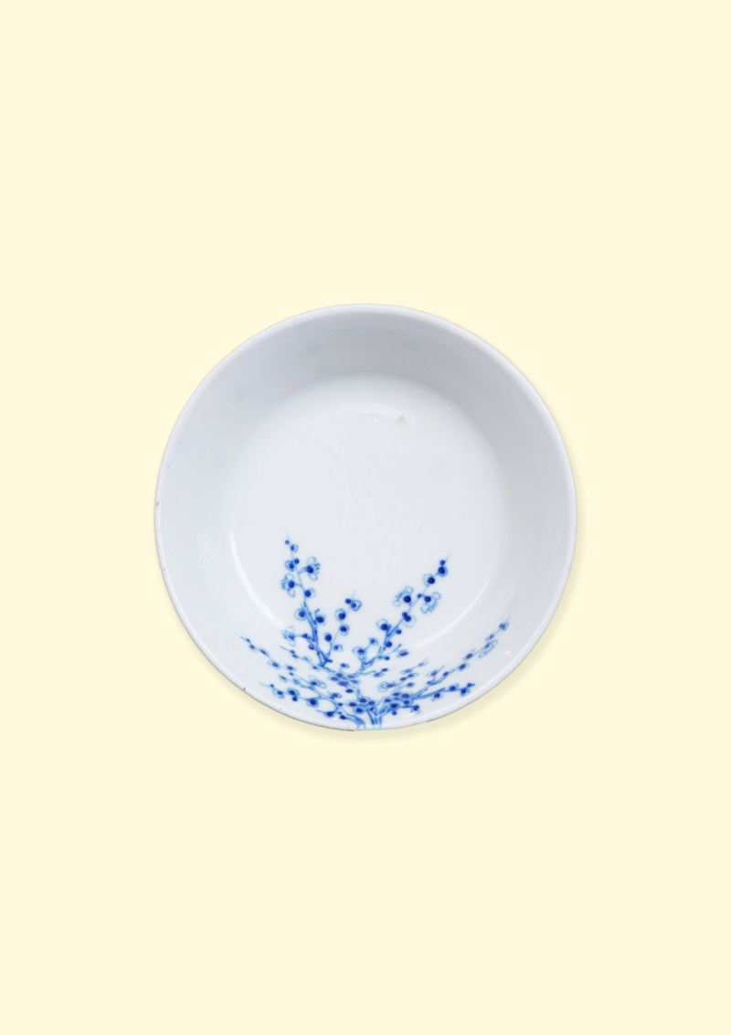 晚清 清晚期 青花过枝梅花纹壶承