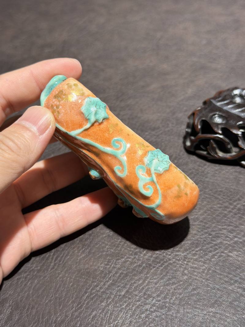 清乾隆 粉彩仿生葫芦水丞 - 图5