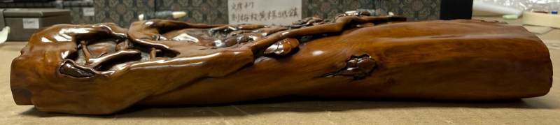 清 黃楊木刻梅枝紙鎮 - 图5