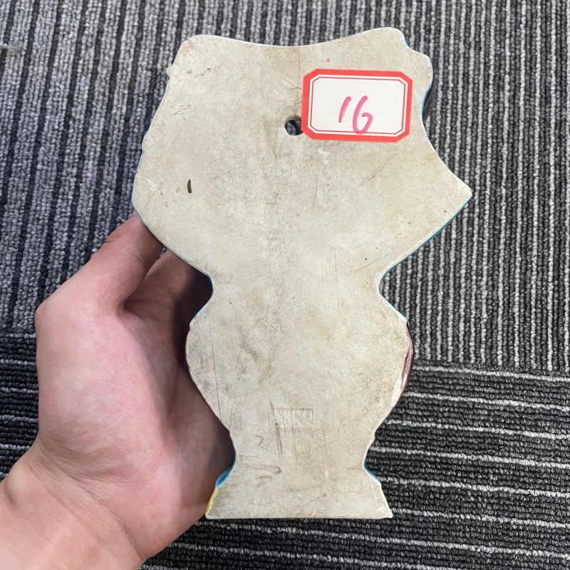 清晚期 素三彩寿桃纹花篮形壁瓶一对 - 图9