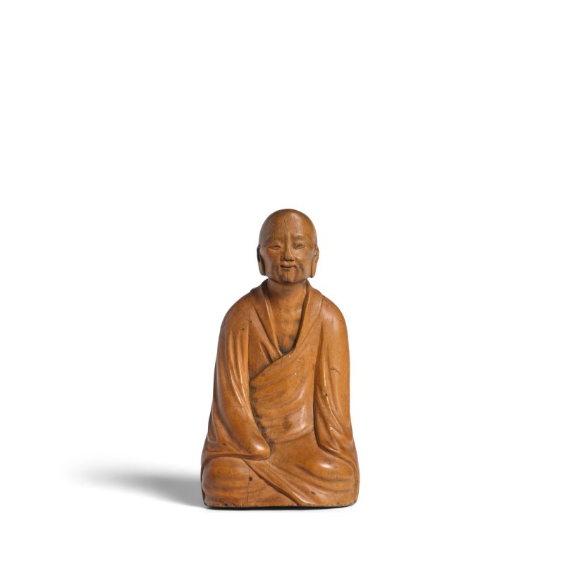 十八/十九世紀 黃楊木雕僧坐像 及 | A BOXWOOD CARVING OF A SEATED MONK AND 'PALM PRINT' PHOTO FRAME - 图7