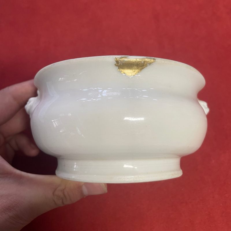 清 德化窑双狮耳炉 - 图8
