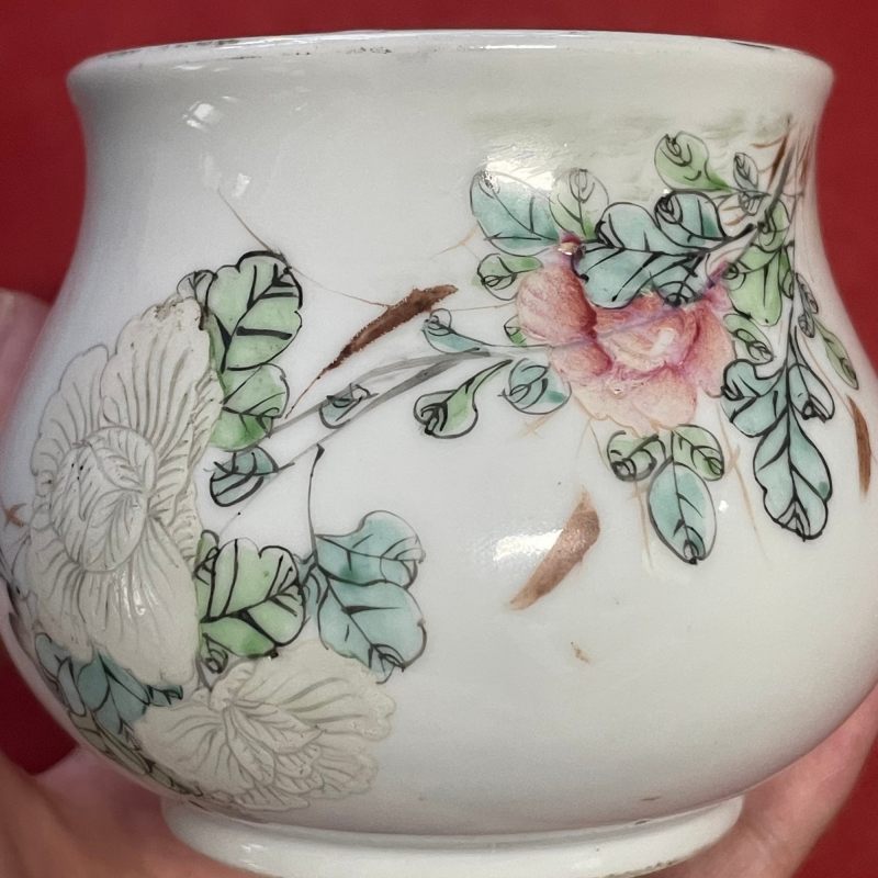 民国 粉彩花卉纹盖罐 - 图13