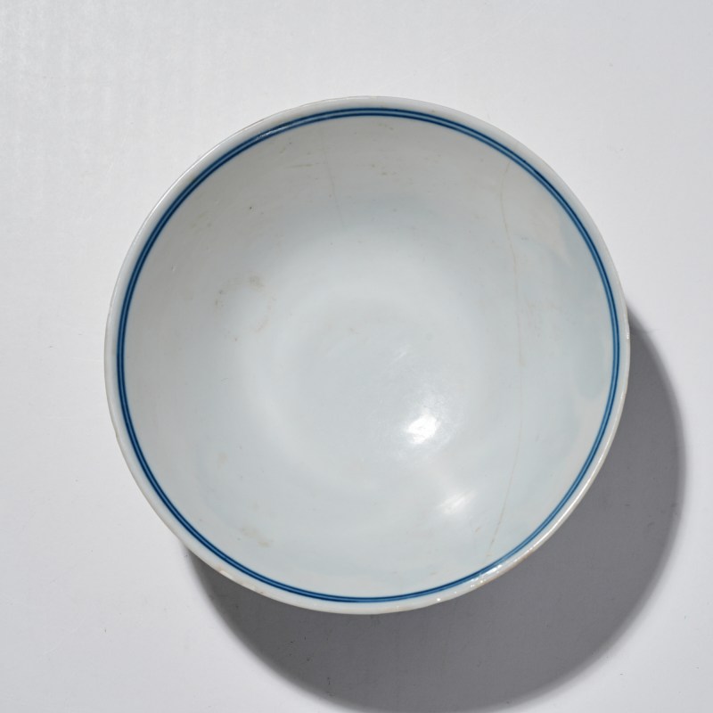 民国 青花蚕食图碗 - 图6