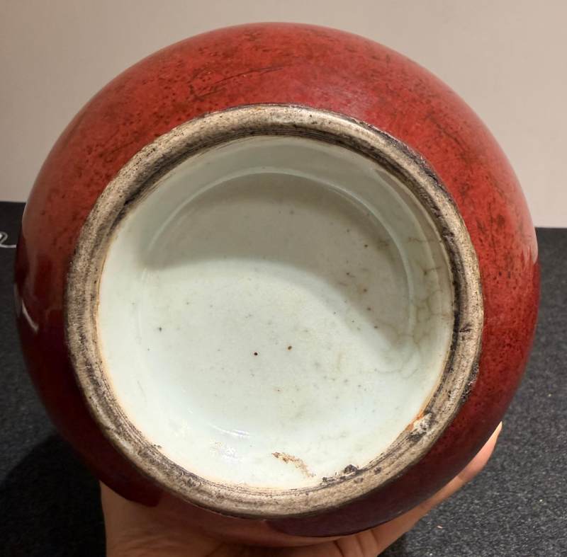 清 紅釉玉壺春瓶 - 图5