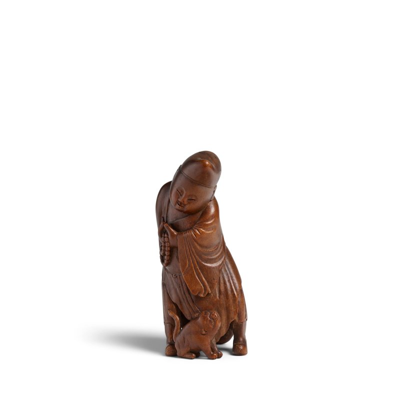 十七世紀 竹根雕濟公像 | A BAMBOO ROOT CARVING OF JIGONG - 图9