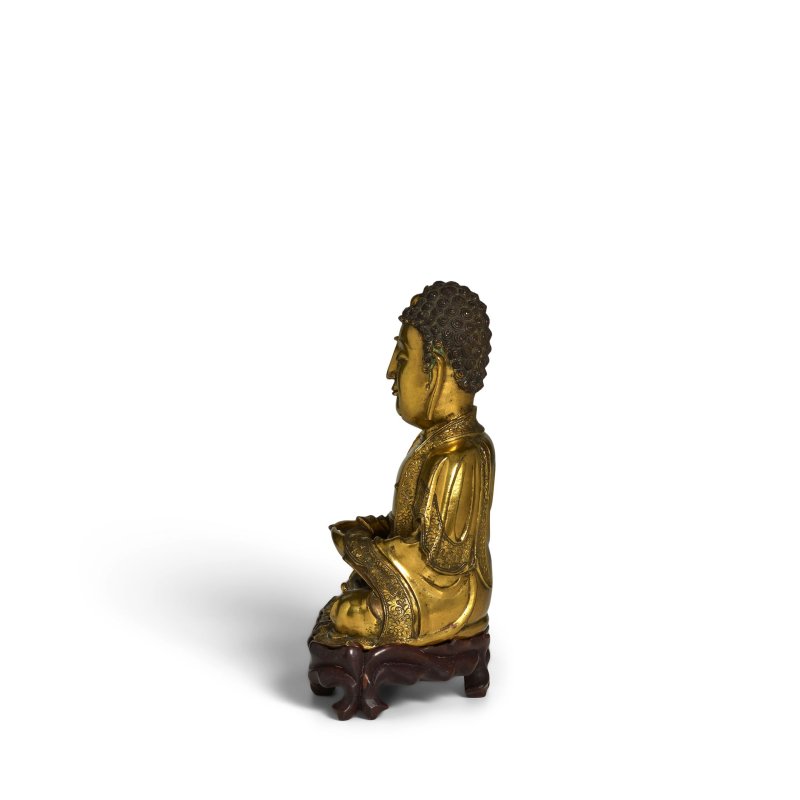 明十六/十七世紀 鎏金銅阿彌陀佛坐像 | A GILT-BRONZE FIGURE OF AMITABHA BUDDHA - 图4