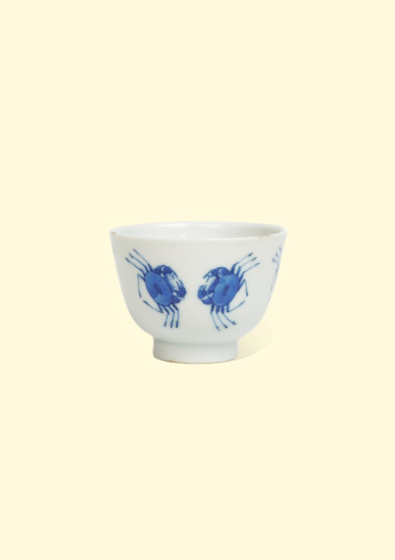 清晚期 青花二甲纹茶杯