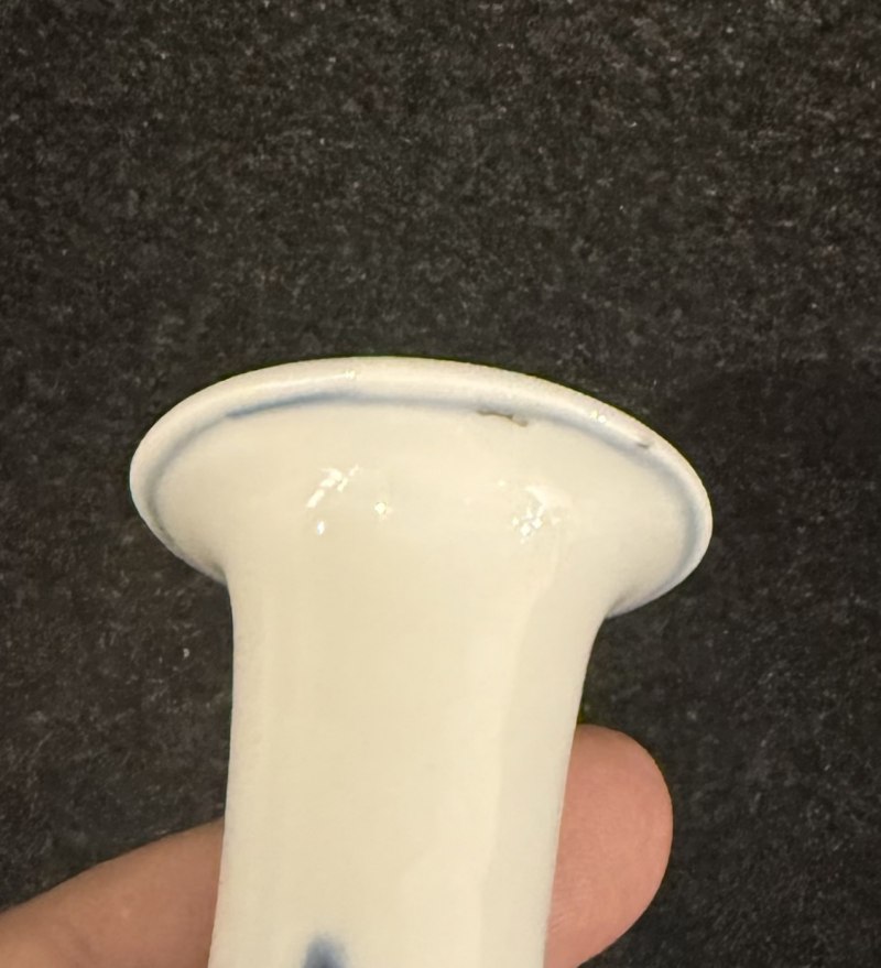 清十八世紀 青花芭蕉饕餮紋長頸瓶 - 图6
