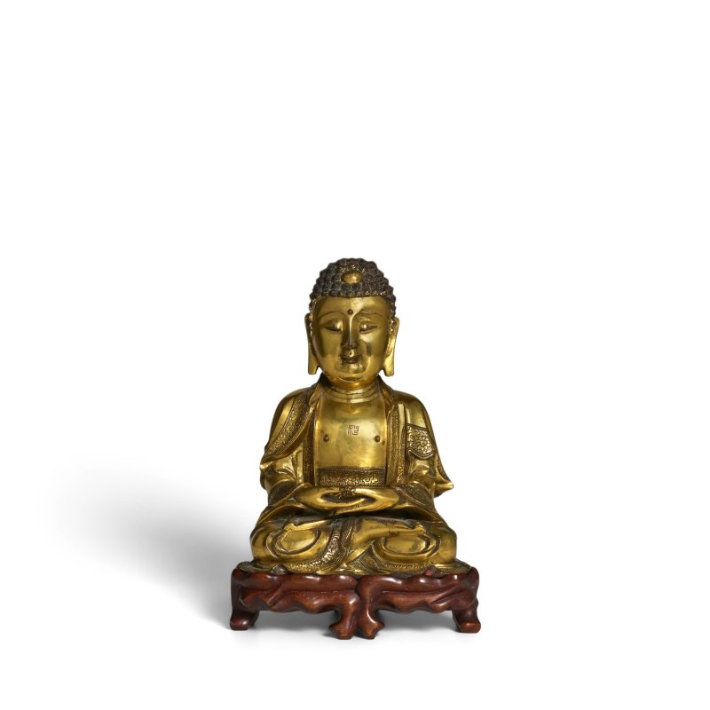 明十六/十七世紀 鎏金銅阿彌陀佛坐像 | A GILT-BRONZE FIGURE OF AMITABHA BUDDHA - 图5