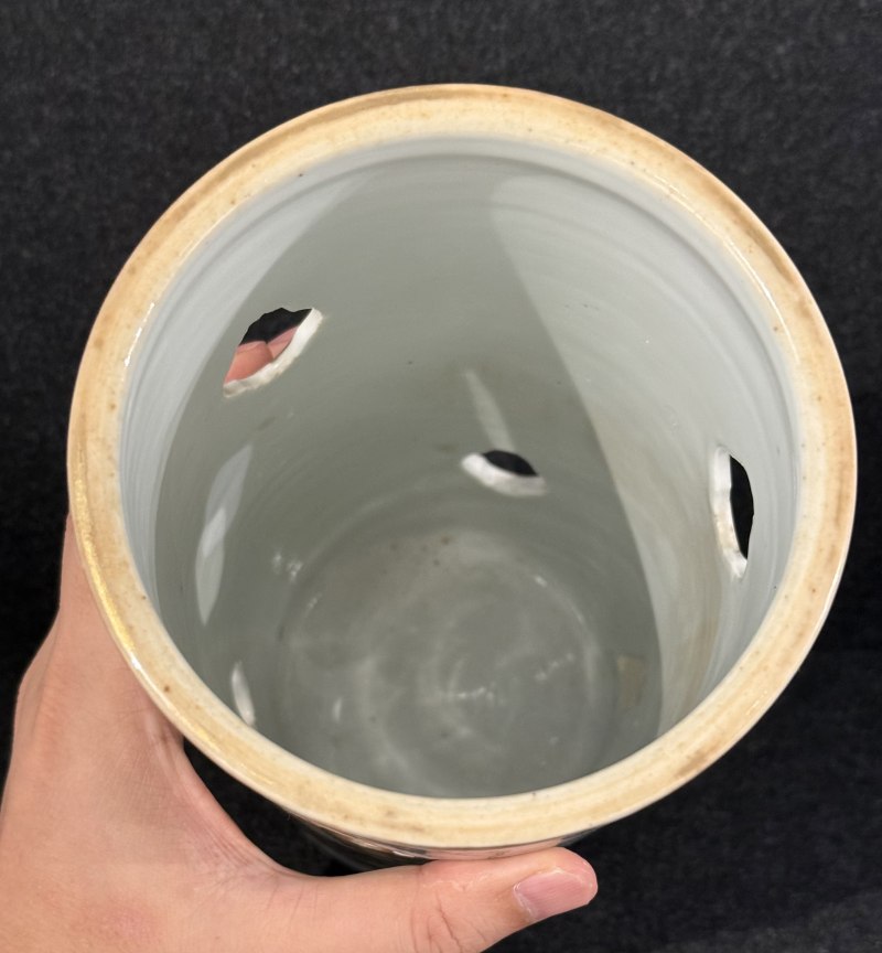 清晚期 粉彩五老觀太極圖帽筒 - 图8