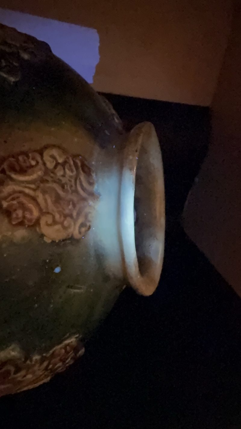 唐 三彩貼團花紋罐 - 图5