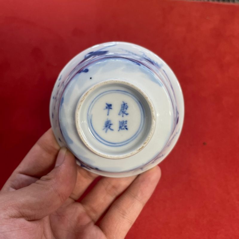 清光绪 青花狩猎图小杯四只 - 图10