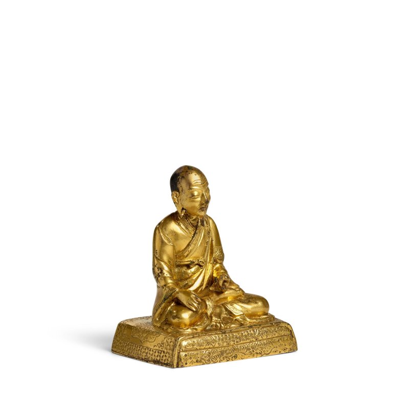 十八世紀 漢藏鎏金銅喇嘛坐像 | A SINO-TIBETAN GILT-BRONZE FIGURE OF A LAMA - 图5