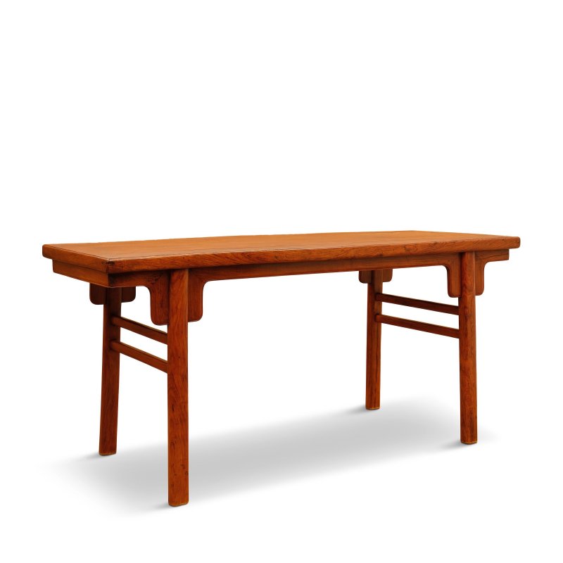 清晚期 黃花梨夾頭榫平頭案 | A LARGE HUANGHUALI ALTAR TABLE - 图3