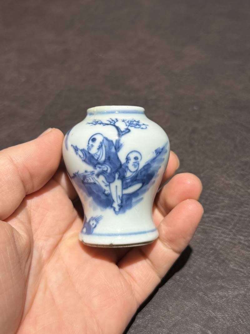 清中期 青花婴戏图将军罐 - 图10
