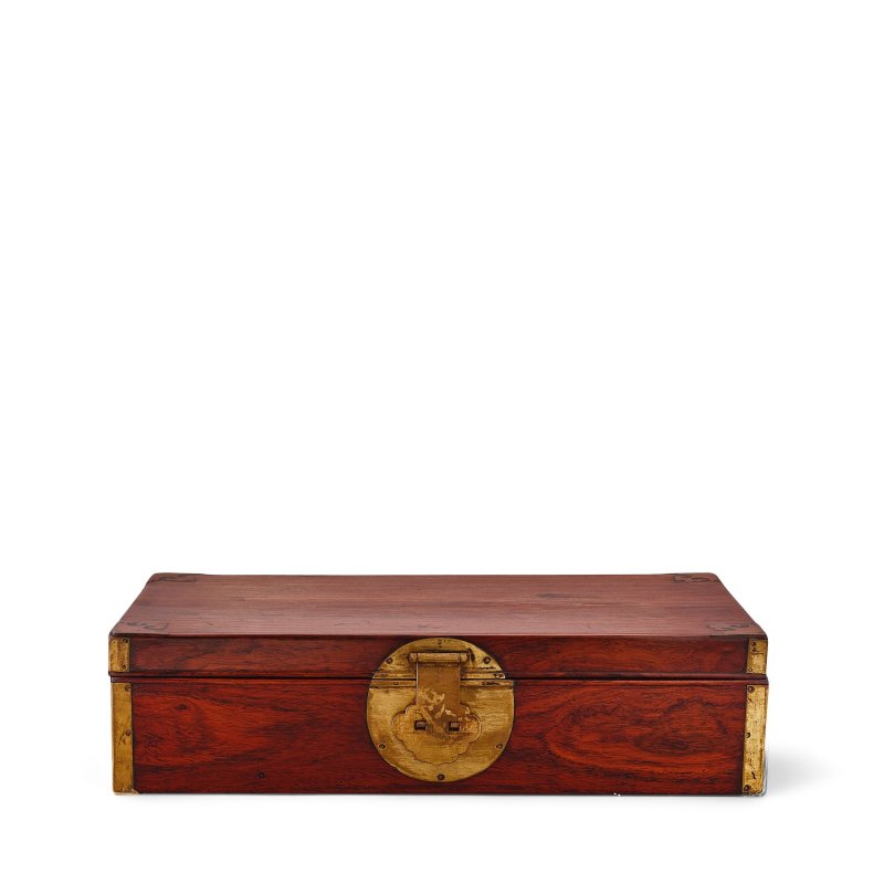 十八世紀 黃花梨裝黃銅長方盒 | A HUANGHUALI RECTANGULAR BOX - 图3
