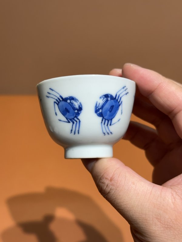 清晚期 青花二甲纹茶杯 - 图3