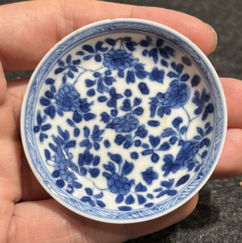 清康熙 袖珍青花杯碟三套 - 图2