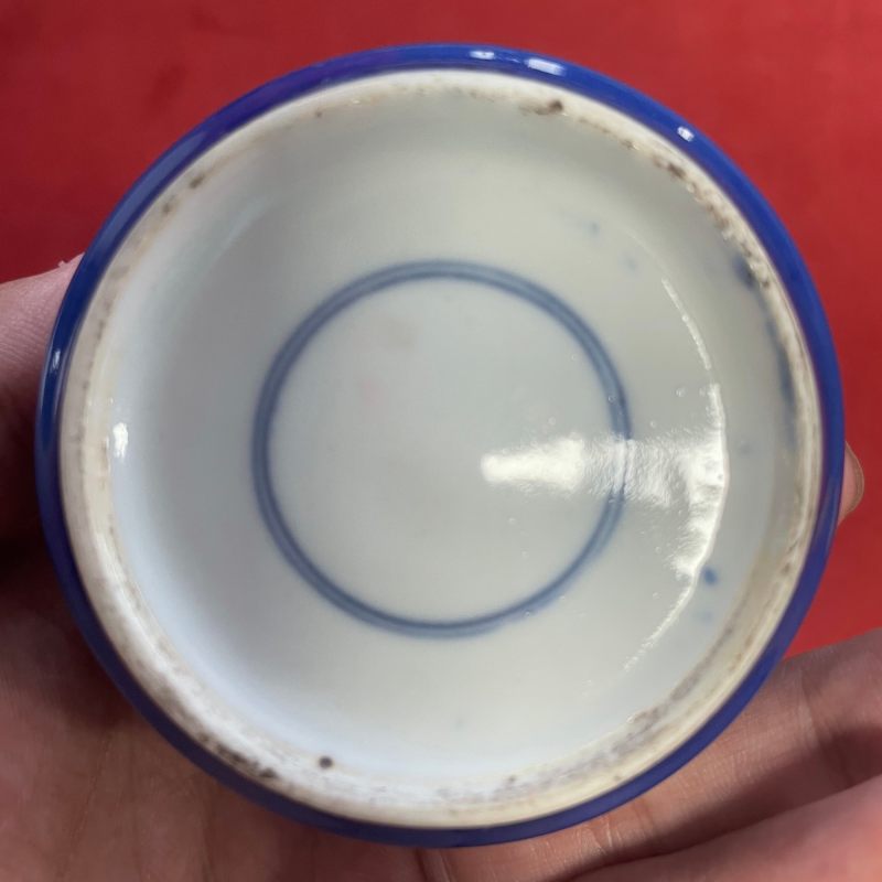 清光绪 蓝釉水盂 - 图9