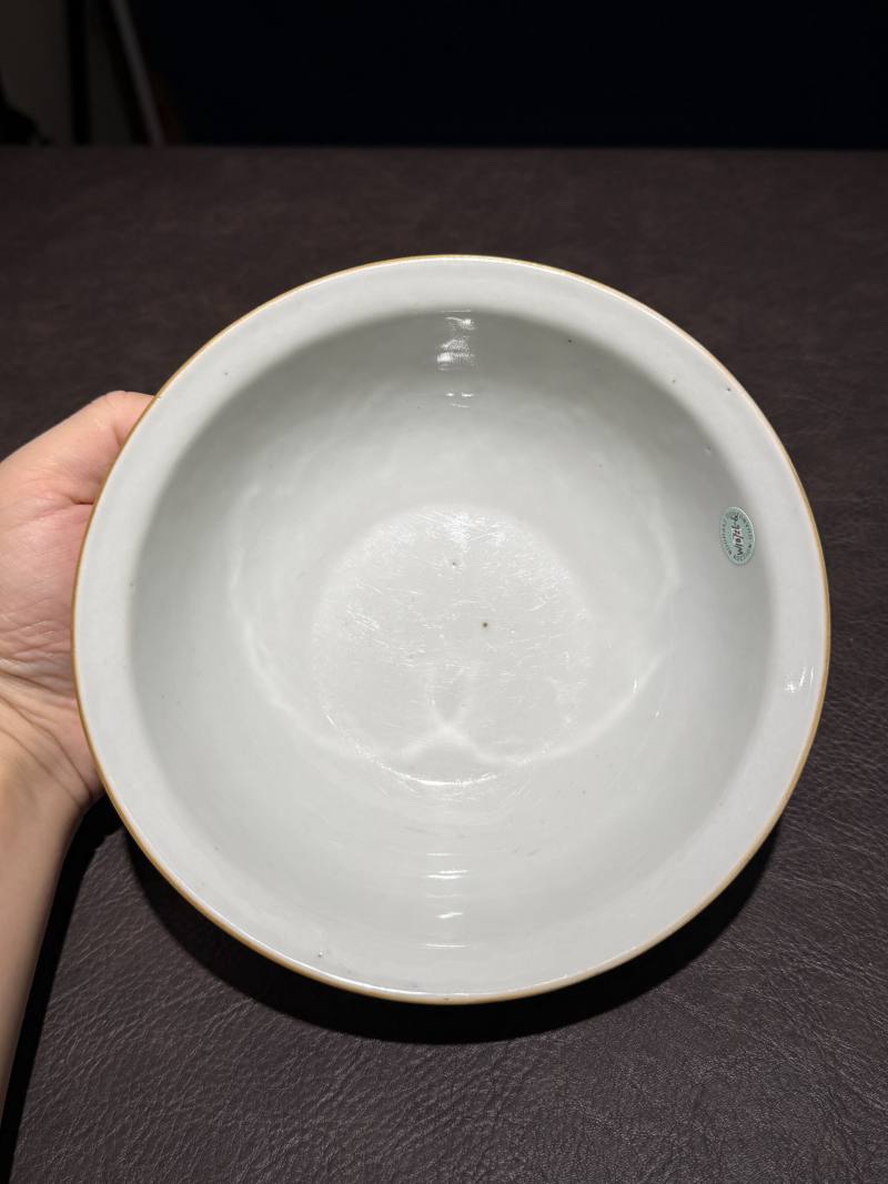 清乾隆 胭脂彩折枝花卉纹折沿碗 - 图6