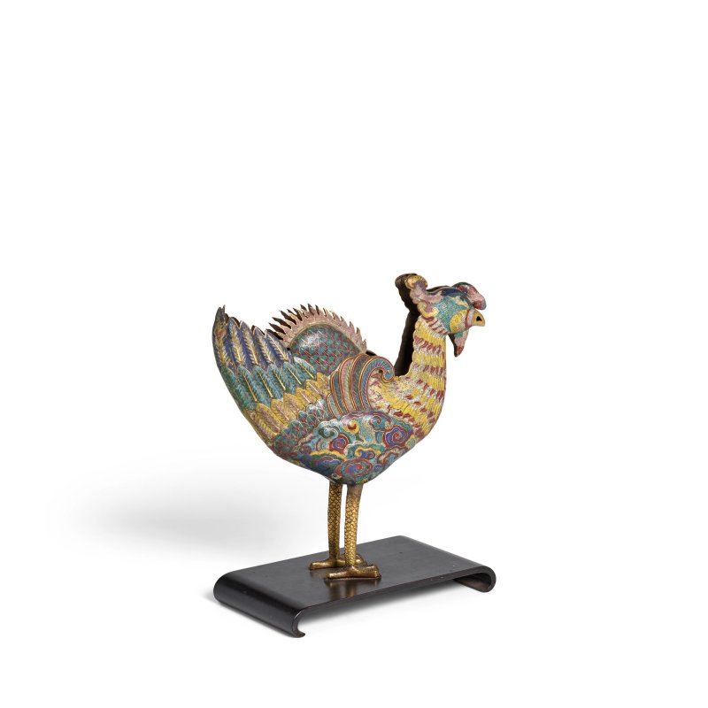 十七世紀 掐絲琺琅鳳凰擺件 | A RARE CLOISONNÉ ENAMEL FIGURE OF A PHOENIX - 图6