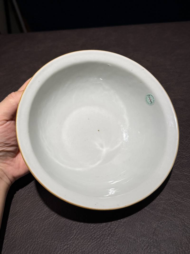 清乾隆 胭脂彩折枝花卉纹折沿碗 - 图7